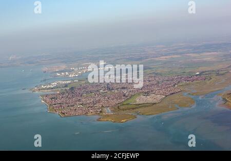 aerial view of  Canvey Island Stock Photo