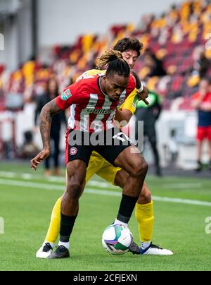 Brentford, UK. 06th Sep, 2020. Ivan Toney of Brentford during the Carabao Cup 1st round match behind closed doors between Brentford and Wycombe Wanderers at the Brentford Community Stadium, Brentford, England on 6 September 2020. Photo by Liam McAvoy/PRiME Media Images. Credit: PRiME Media Images/Alamy Live News Stock Photo