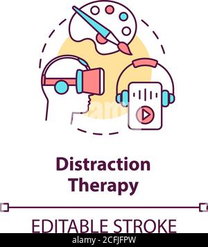 Distraction therapy concept icon Stock Vector
