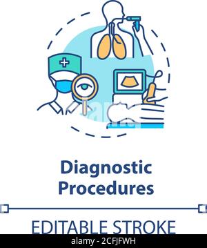 Diagnostic procedures concept icon Stock Vector