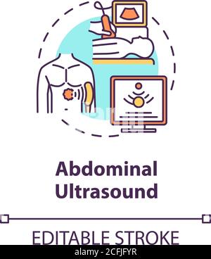 Abdominal ultrasound concept icon Stock Vector