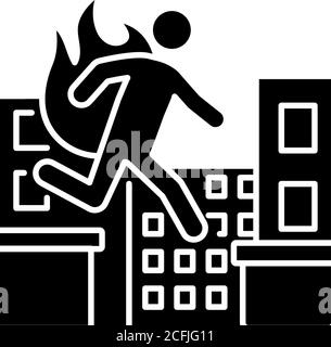 Stuntman black glyph icon Stock Vector