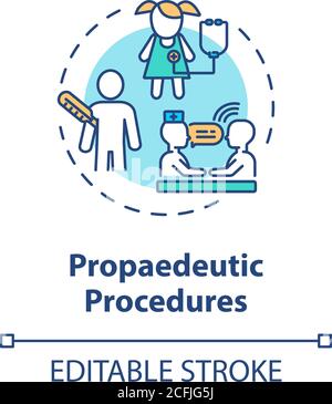 Propaedeutic procedures concept icon Stock Vector