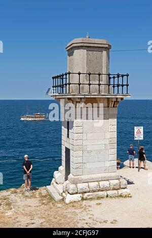 lighthouse on church hill, old town, Rovinj, Istria, Croatia Stock Photo