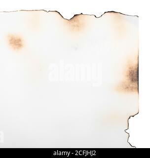 Burned paper, old, vintage paper as texture or background Stock Photo