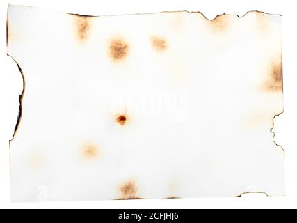 Burned paper, old, vintage paper as texture or background Stock Photo