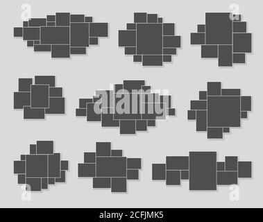 Template collage frames for moodboard, photo or illustration gallery. Vector Stock Vector