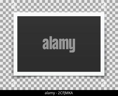 Realistic vector photo frame. Template photo design. Stock Vector
