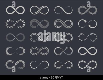 Infinity loop logo icon. Vector unlimited infinity, endless line shape sign Stock Vector