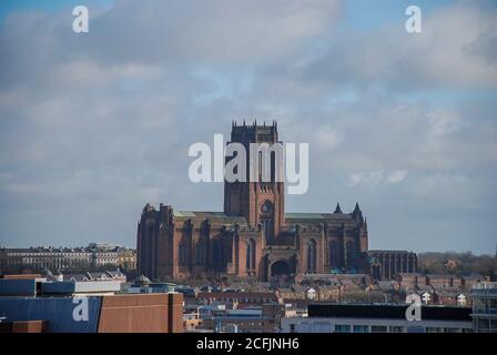 Liverpool Cathedral is built on St James's Mount in Liverpool, UK Stock Photo