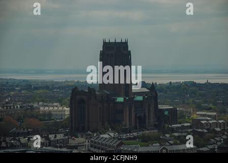 Liverpool Cathedral is built on St James's Mount in Liverpool, UK Stock Photo