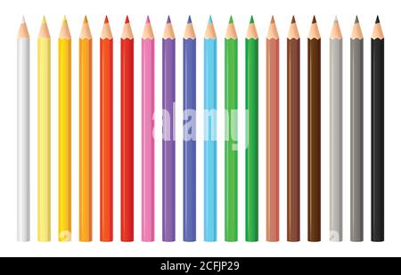 Colored Pencils Crayons Markers Pens Ink Quill Paint And Brush For Art  School Or Office Writing Drawing And Crafting Colorful Tools For Kids  Vector Set Stock Illustration - Download Image Now - iStock