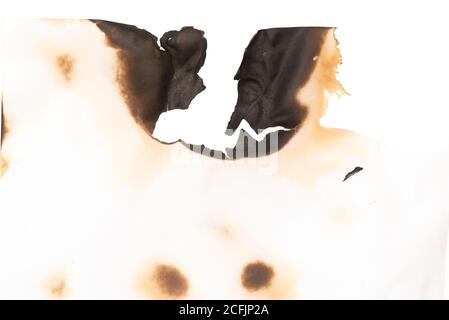 Burned white paper, background, texture Stock Photo