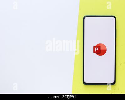 Assam, india - September 6, 2020 : Power point logo on phone screen stock image. Stock Photo
