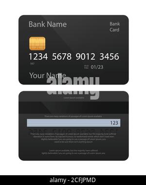 Credit Card template. Front and back side Stock Photo - Alamy