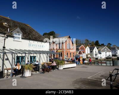 The waterfront, Town Quay, Fowey, Cornwall. Stock Photo