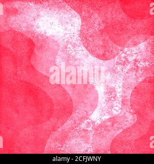 Abstract watercolor creative background with red pink colored grunge geometric shapes. Watercolour hand painted waves illustration. Banner frame, card Stock Photo