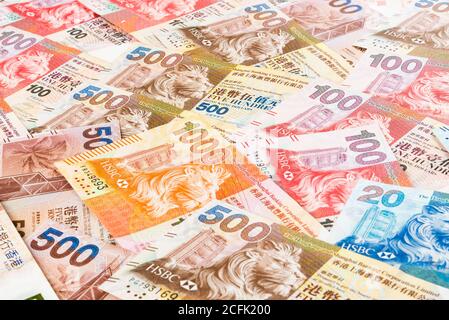 hong kong banknotes isolated on white background Stock Photo