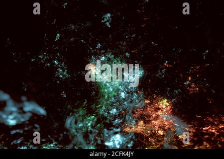 Abstract multi-colored blurred fractal on dark background Stock Photo