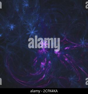 Abstract multi-colored computer generated fractal floral background Stock Photo