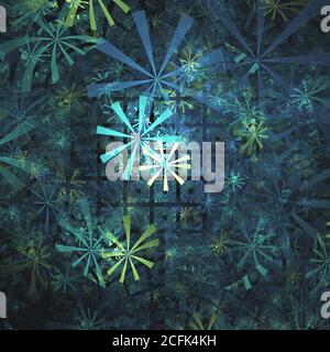 Abstract multi-colored computer generated fractal floral background Stock Photo