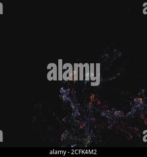 Abstract multi-colored blurred fractal on dark background Stock Photo