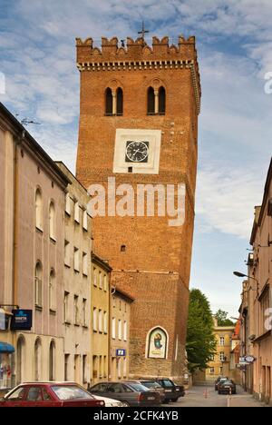 Leaning tower in Ząbkowice Śląskie in Lower Silesia region, Poland Stock Photo