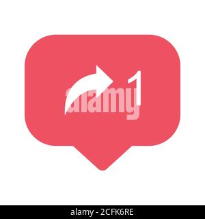 Social share, send, data, like symbol for web. Media button sign, flat design isolated network media . Stock Vector