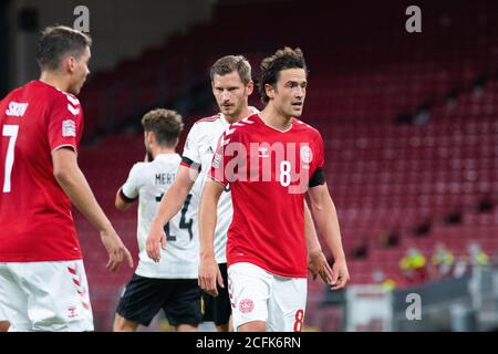 Copenhagen, Denmark. 05th Sep, 2020. Thomas Delaney (8) of Denmark seen during the UEFA Nations League match between Denmark and Belgium at Parken in Copenhagen. (Photo Credit: Gonzales Photo/Alamy Live News Stock Photo