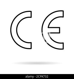 CE mark symbol for conformite europeenne, clean label product, information vector illustration sign . Stock Vector