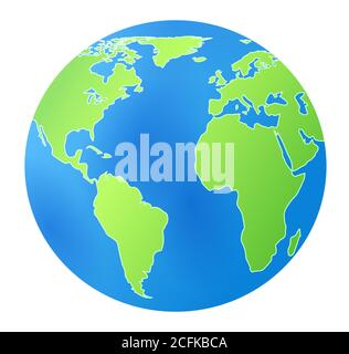 Vector beautiful icon with stylized earth on white background Stock Vector