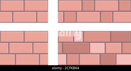 Four different versions of seamless pattern vectors with different backgrounds of vintage brick walls. Stock Vector