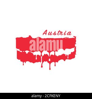 Painted Austria flag, Austria flag paint drips. Stock vector illustration isolated on white background Stock Vector