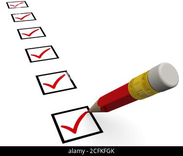 checklist with a detailed pencil checking off tasks Stock Photo - Alamy