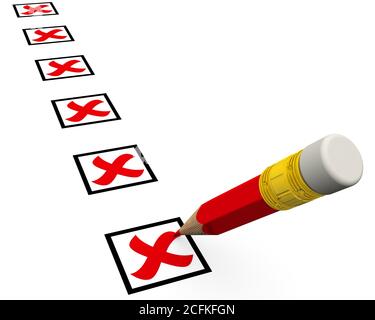 checklist with a detailed pencil checking off tasks Stock Photo - Alamy