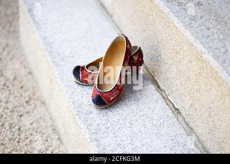 Happy new year's image of Korea,flower shoes Stock Photo
