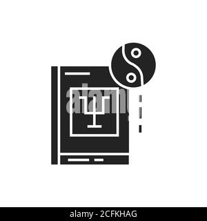 Psychology courses black glyph icon. Mental health. E-learning. Self improvement. Pictogram for web page, mobile app. UI UX GUI design element. Stock Vector
