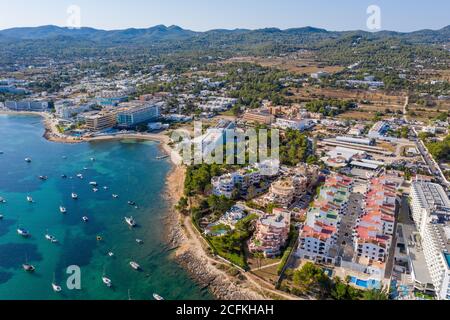 Picture dated July 27th shows the very quiet San Antonio in Ibiza  on Monday after no new UK tourist arrived and people left after the new quarantine restrictions were imposed at the weekend.   From Sunday (July 26) , tourists  will have to self-isolate for two weeks upon their return. The rules apply to travellers arriving from anywhere in Spain - including the Canary and Balearic Islands.  And the government is now advising 'against all but essential travel to mainland SpainÓ. Stock Photo