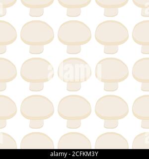 Illustration on theme of bright pattern mushroom, vegetable champignon for seal. Vegetable pattern consisting of beautiful mushroom, many champignon. Stock Vector