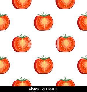 Illustration on theme of pattern red tomato, vegetable ketchup for seal. Vegetable pattern consisting of beautiful red tomato, many ketchup. Simple co Stock Vector