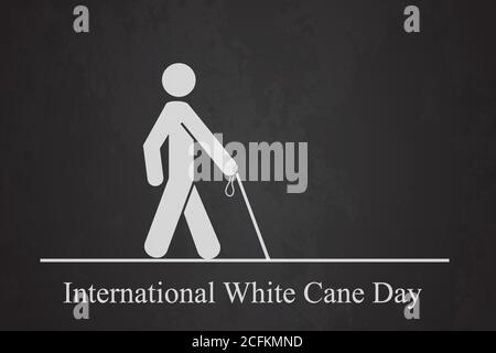 WHITE CANE DAY man cross Stock Vector