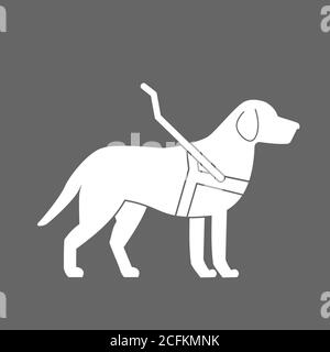 Guide dog icon cane day Stock Vector