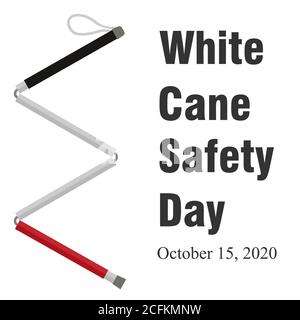 White Cane Safety Day vector ill Stock Vector