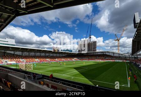 Brentford, UK. 06th Sep, 2020. General view during the Carabao Cup 1st round match behind closed doors between Brentford and Wycombe Wanderers at the Brentford Community Stadium, Brentford, England on 6 September 2020. Photo by Liam McAvoy/PRiME Media Images. Credit: PRiME Media Images/Alamy Live News Stock Photo