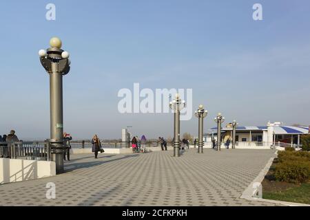 Anapa, Krasnodar region, Russia - March 03.2017: Waterfront resort town in the offseason. Early spring Stock Photo