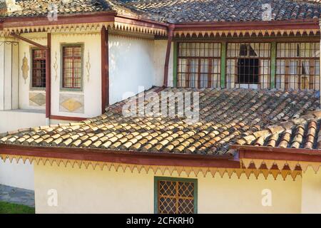 Russia, Crimea, Yalta - September 07.2017: Palace Windows and tiled roof of the Khan's Palace in Bakhchisaray - the former residence of the Crimean kh Stock Photo