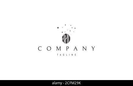 Vector logo on which an abstract image of coffee beans on a background of stars. Stock Vector
