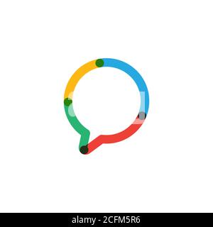 Modern and simple multicolor logo design for bubble chat. Stock vector illustration isolated on white background. Stock Vector