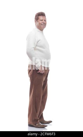 side view. smiling adult male looking forward. Stock Photo
