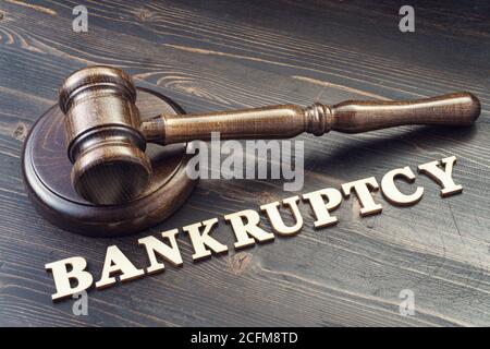Judges gavel and bankruptcy